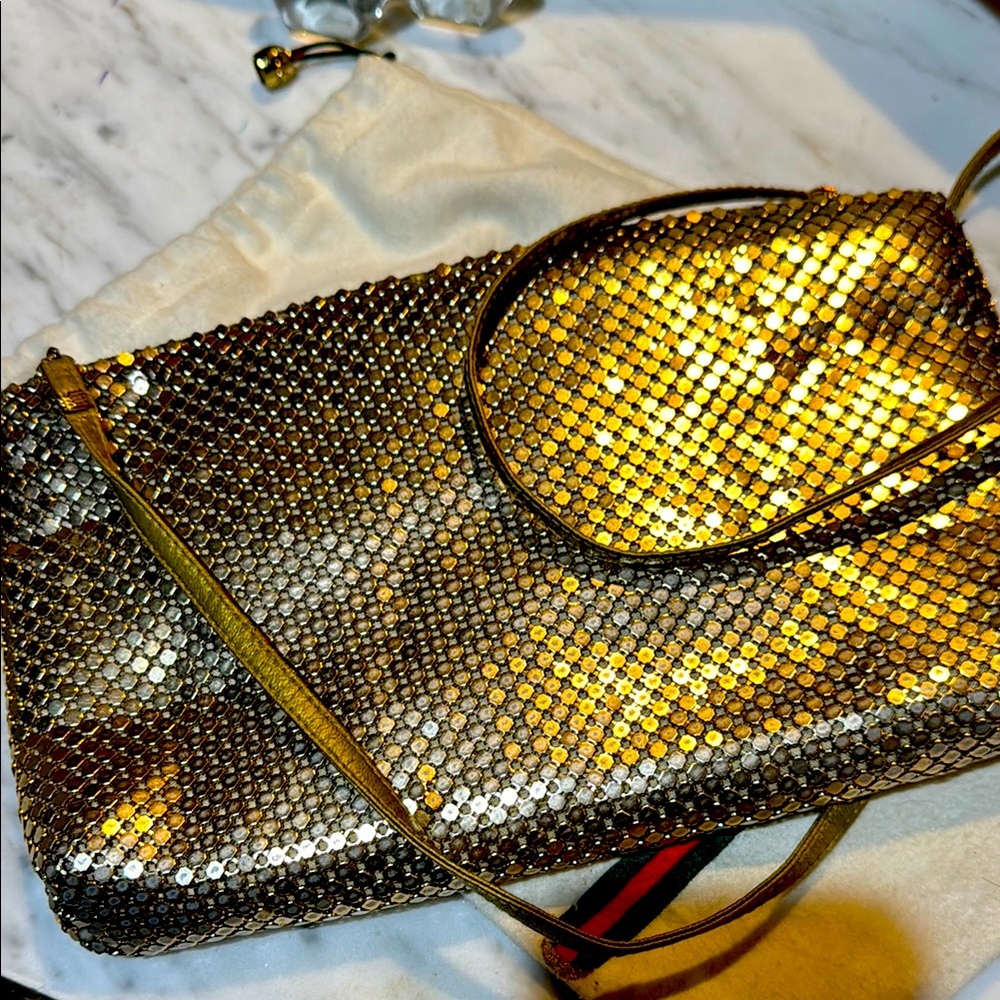 Gold Mesh whiting and Davis vintage purse